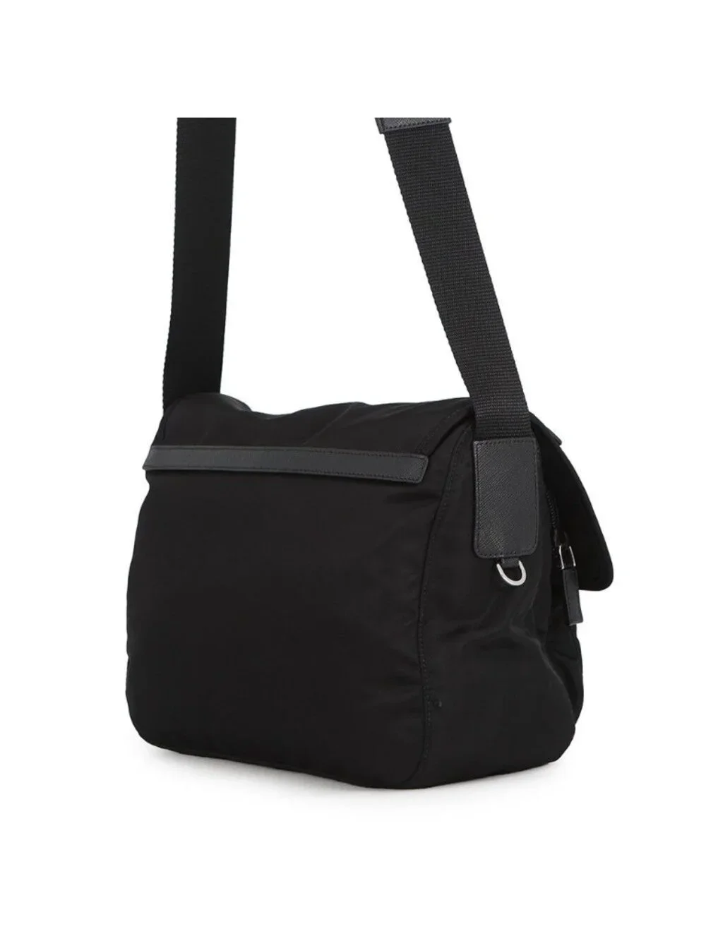 Prada Shoulder Bag Triangle Logo Nylon Black